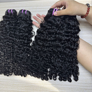 Paquetes de cabello virgen crudo camboyano vietnamita de 20 pulgadas Color natural 100% cabello humano estilo de cabello rizado birmano al agua - Product Image 3