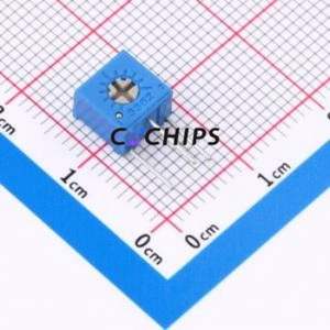 Résistance/potentiomètre réglable 3362X-105-LF, composant traversant (THT)-3P, 7x6,8 mm, résistance 1 mOhm, 10 %, 500 mW, 250 ppm/ ℃ - Product Image 1