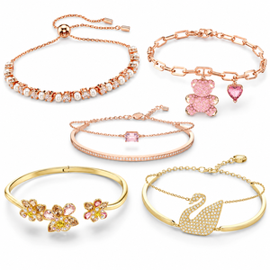 Bracelets en cristal de luxe en gros pour femmes, style <span class=keywords><strong>Swarovski</strong></span>, plaqué or et argent, bracelet à breloques, bijoux de mode, cadeau - Product Image 3