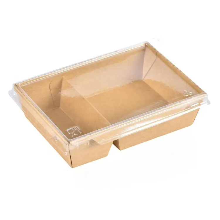 Customized Oil-proof 1600ml Cardboard take Out Noodle Box with 2 cells