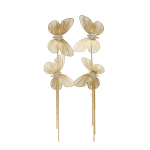 Placcato in oro in due pezzi da sposa e gioielleria raffinata per un aspetto elegante - Product Image 2