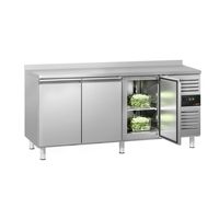 Mesa de Preparación Refrigerada Gastro GGM ECO-1795x700mm-Tres Puertas-Borde Elevado-Descongelación Automática-+4C +10C-A+++ Energía R600a
