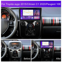 Radio de Coche 2 Din Android con Carplay para Peugeot 108, Toyota Aygo B40 2014-2021, Citroën C1, Unidad Principal con Navegación GPS