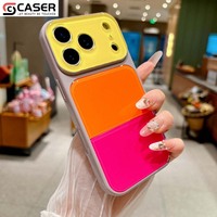 Coque de téléphone en TPU aux couleurs contrastées et vibrantes, avec découpe précise et blocs de couleur, pour iPhone 14/15/16/17/18