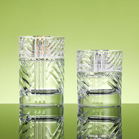 Flacon de parfum en verre premium vide, nouveau design, motif floral en relief, atomiseur 50 ml 100 ml