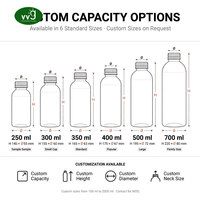 Bouteille en plastique PET vide VVG OEM ODM de qualité alimentaire personnalisée 100ml 250ml 350ml 500ml avec bouchon pour boissons, bubble tea, smoothies