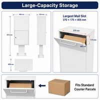 Boîte de livraison de colis de qualité professionnelle en acier galvanisé 38L, étanche, durable, 0,8 mm, antirouille, installation facile, autoportante