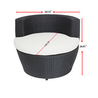 Ensemble canapé d'extérieur trois pièces de style européen personnalisé petite table basse décontractée simple chaise en rotin PE design moderne en fer