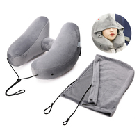 Oreiller gonflable gonflable de cou de couverture lavable en forme de H pour voyager en avion