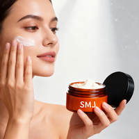 Prix usine pots de crème de luxe vides en plastique 100g pot de crème Petg brun rouge couleur pots de crème de beauté pour cosmétiques