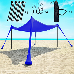 Grand auvent de plage avec cordes élastiques pour vacances d'été et activités de plein air - Product Image 1