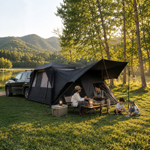 Tente de camping pour SUV, système de fixation sur <span class=keywords><strong>hayon</strong></span>, deux chambres, 5-8 personnes, PU 3000mm imperméable, UPF 50+, Oxford 150D, installation rapide en 3 minutes, quatre saisons - Product Image 1