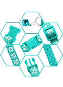 Colliers pour chat avec empreinte de patte, boucle de sécurité et clochette, doux et confortables - Product Image 6