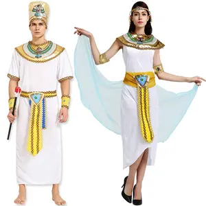 Carnaval Fête Halloween Cosplay L'égypte Antique Femmes Adultes Pharaon Cléopâtre Reine Princesse Égyptienne Robe Costume