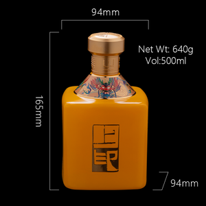 Botella de <span class=keywords><strong>Licor</strong></span> Vacía Cuadrada de Vidrio Amarillo al por Mayor, 500ml, Botella para <span class=keywords><strong>Vodka</strong></span>, Whisky y Licores, Personalizable - Product Image 4