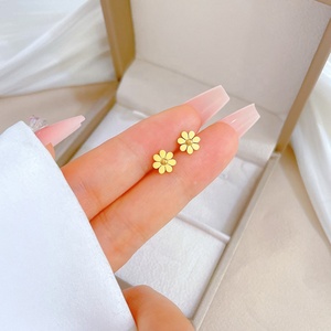 18k Gold Plated Stainless Steel <strong>Set</strong> Women 5 Pcs Flower Jewelry <strong>Set</strong> Necklace <strong>Bangle</strong> Bracelet Earrings Anklet - Product Image 6