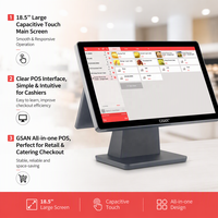 Nouveauté : Caisse enregistreuse intelligente à écran tactile de 18,5 pouces, système POS, équipement à double écran, tout-en-un, machine POS pour supermarché