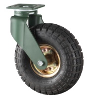 Roues pivotantes et fixes YTOP de 8 et 10 pouces en caoutchouc noir avec pneus pneumatiques gonflables