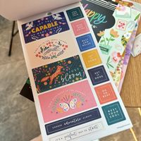 Papier décoratif imprimé sur mesure pour scrapbooking, autocollants pour journal, accessoires pour agenda, feuilles d'autocollants pour calendrier pour le Happy Planner