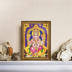 Autel hindou indien de Ganesha, dieu de la sagesse et de la richesse, <span class=keywords><strong>art</strong></span> mural encadré - Product Image 5