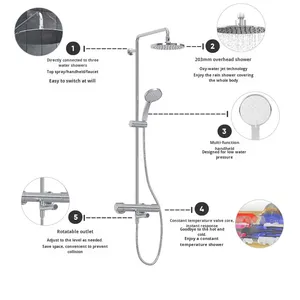 Shower <b>Set</b> 30021T Top <b>Spray</b> Wall-Mounted Bathroom Toilet Boosting Soft Pattern Showerhead - Product Image 5