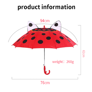 Chine Usine Personnalisé Personnalisé <span class=keywords><strong>Coccinelle</strong></span> Mignon 3D Forme Animale Enfants <span class=keywords><strong>Parapluie</strong></span> - Product Image 4
