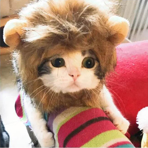 Chapeau amusant pour animaux de compagnie en forme de tête de lion, accessoire créatif pour les oreilles, pour chiens et chats - Product Image 4