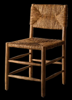 Chaise de salle à manger en rotin gazon naturel usine JP Mobilier de salon en bois massif Chaise de salle à manger en rotin tissage