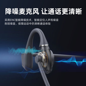 MoreinTech Bone Conduction Headset Bluetooth 5.0 IPX6 Waterproof Business Series Dark Gray - Product Image 4