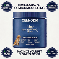 Suplemento Masticable Multivitamínico 11 en 1 para Perros, Apoyo para Articulaciones, Corazón e Inmunidad, Antioxidantes, Mejora del Rendimiento, Alto Contenido Proteico