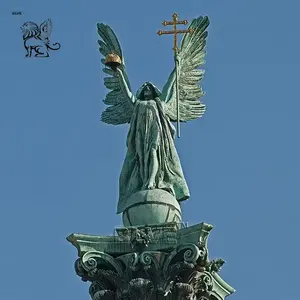 BLVE Customize Outdoor Park Metal Art Large Size Western Style Angel Statue Bronze Archangel Gabriel Sculpture