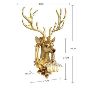 Lampada da Parete Stile Europeo a Forma di Testa di Cervo, Design Nordico Creativo per Soggiorno, Sfondo TV, Testiera, Lampada a Corna di Cervo - Product Image 6