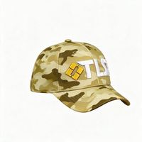 Casquettes de baseball structurées camouflage à 6 panneaux, personnalisables avec logo OEM, perforées au laser, hydrofuges et à séchage rapide