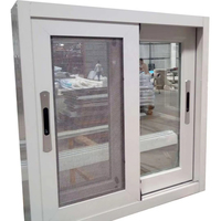 Puerta y Ventanas de Aluminio con Acabado en Color Negro, Ventana Corrediza Antihuracán y Ventana Abatible de Aluminio para Diseño de Hogar