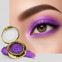 Palette de fards à paupières effet caméléon haute brillance OEM ODM, bleu violet, couleur changeante, fard à paupières métallique compact