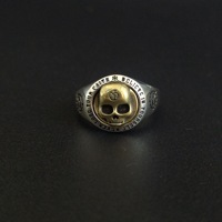 Nouvelle bague ronde en métal avec crâne en relief, style gothique, pour fêtes, sertie de griffes, compatible avec toutes les occasions