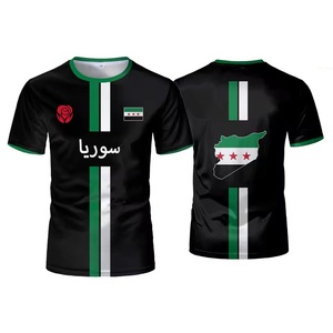 Maillot de Football Syrie Impression 3D Intégrale Loisir Années 2000 Cool Polyester Col Rond Manches Courtes T-shirt Sport Style Urbain Hauts Tenue de Football Syrie - Product Image 4