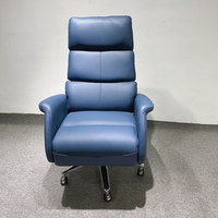 Chaise de Direction en Cuir Véritable Ergonomique à Dossier Haut avec Appui-tête et Roulettes, Design Minimaliste pour Bureaux Professionnels, Confortable et Longue Durée de Utilisation