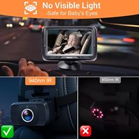 Moniteur de voiture HD 1080P pour bébé, installation facile en 3 minutes, caméra pour siège orienté vers l'arrière avec vision nocturne, écran anti-reflet, vue large