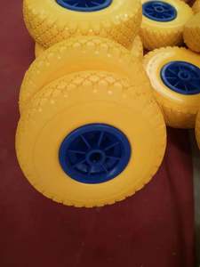 <span class=keywords><strong>Roue</strong></span> solide en PU Maxtop Factory 260x85mm, pneu anti-crevaison 300-4, roulement à billes, roues en mousse PU jaunes pour équipement de manutention - Product Image 3