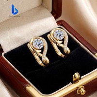 Feiner Schmuck 14K Gold Luxus Infinity Creolen 1CT Laborgezüchteter Diamant IGI-Zertifiziert für Damen Mädchen Diamantohrringe