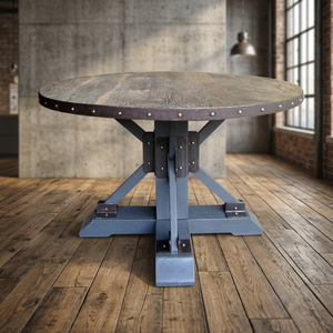 Antique Contemporary Luxury Foldable Solid <b>Wood</b> <b>Dining</b> <b>Table</b> Set with Metal Frame for Small Living Room Outdoor Use Indonesia - Product Image 3