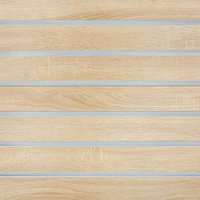 Placage de film de mélamine/PVC panneau de Slatwall MDF panneau de rainure panneau mural pour l'affichage