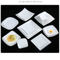 Vaisselle de restaurant incassable en gros servant une assiette à dessert en mélamine carrée blanche de 8.5 pouces