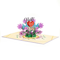 Kartu Ucapan 3D Pop Up Bunga Anggrek Phalaenopsis Pink Bertingkat 18x26cm Tersedia