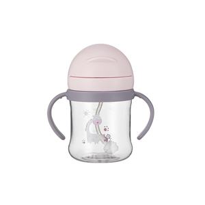 Botella de paja de agua potable escolar con animales de dibujos animados para niños sin BPA, Bola de gravedad, taza de bebé de paja con asa, botella de agua - Product Image 6