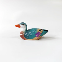 Figurine décorative de canard en bois antique colorée sculptée à la main, vente en gros, cadeau, décoration