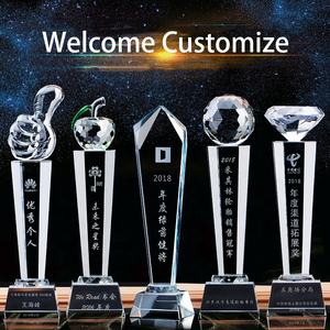 China Factory Custom Evento en blanco deporte Ceremonia Anual Crystal Glass Award Trophy <span class=keywords><strong>trofeos</strong></span> - Product Image 2