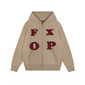 Sudadera con Capucha Extra Grande, Transpirable, con Letras Bordadas, 100% Algodón de Alta Calidad del Fabricante, 420 g/m², con Cierre y Estilo Desgastado - Product Image 2