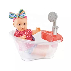 Poupée en vinyle émaillé JinYing de 12 pouces avec corps en coton, jouet de jeu d'imitation pour bébé, avec baignoire en plastique à jet d'eau pour enfants - Product Image 2